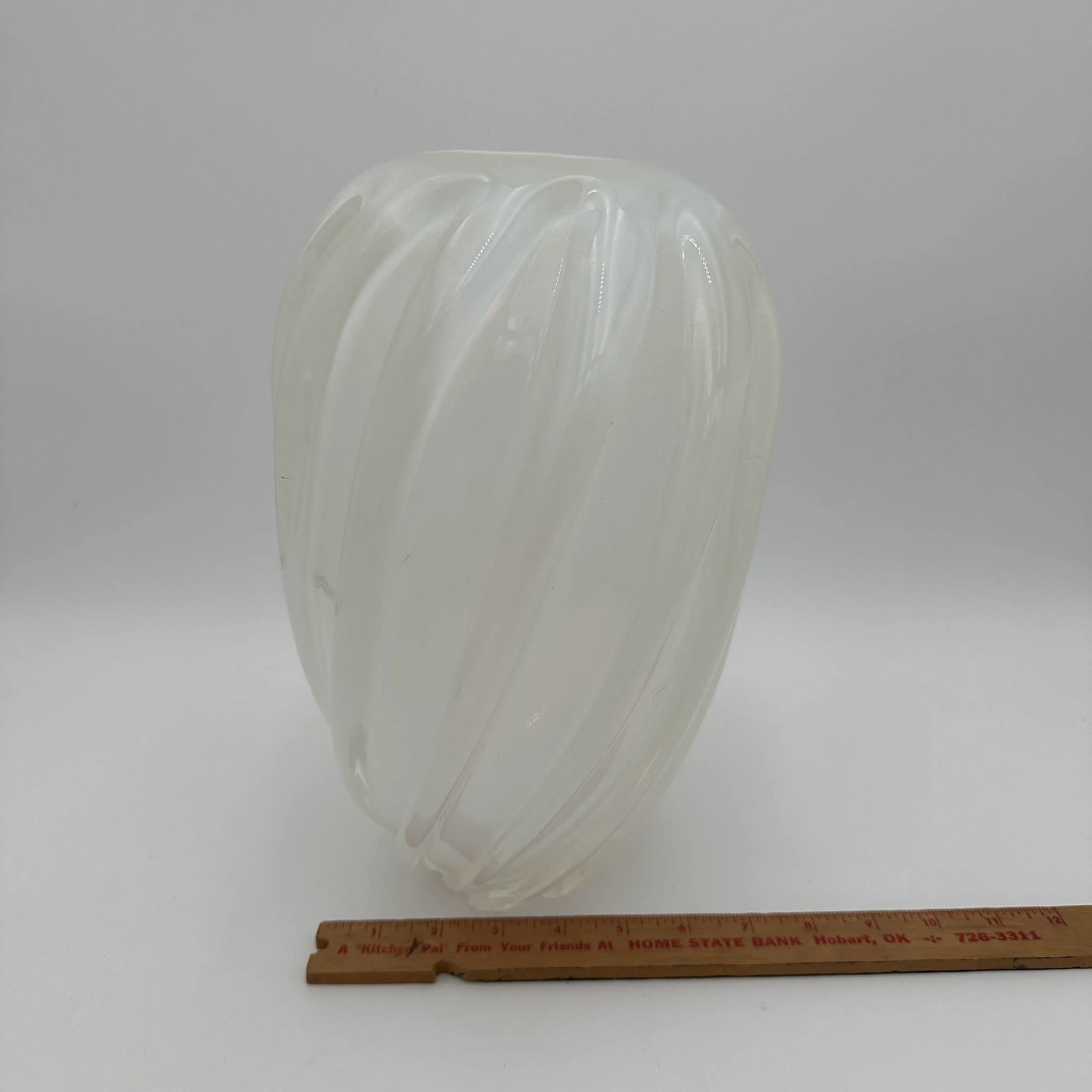Vintage Mikasa Opalescent Italian Art Swirl Glass Vase Designed by Larry Laslo - 9