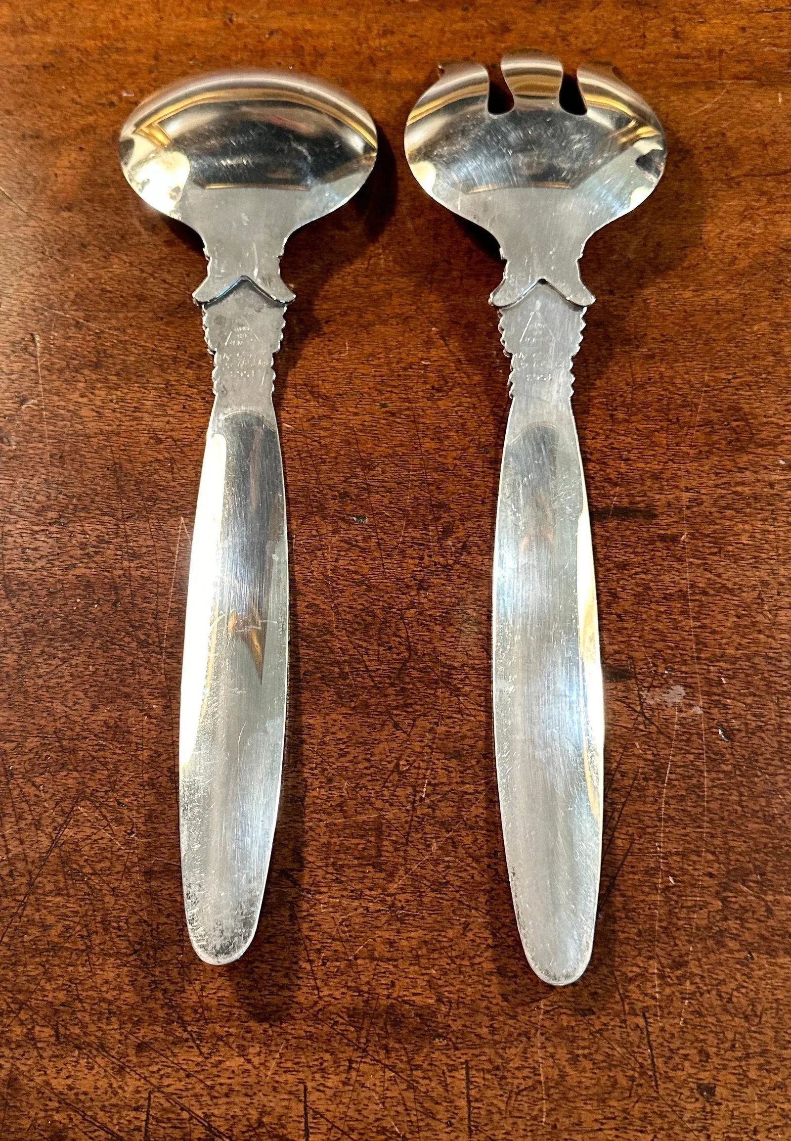 Mid 20th Century Jensen Style Serving Spoons- a Pair - 2