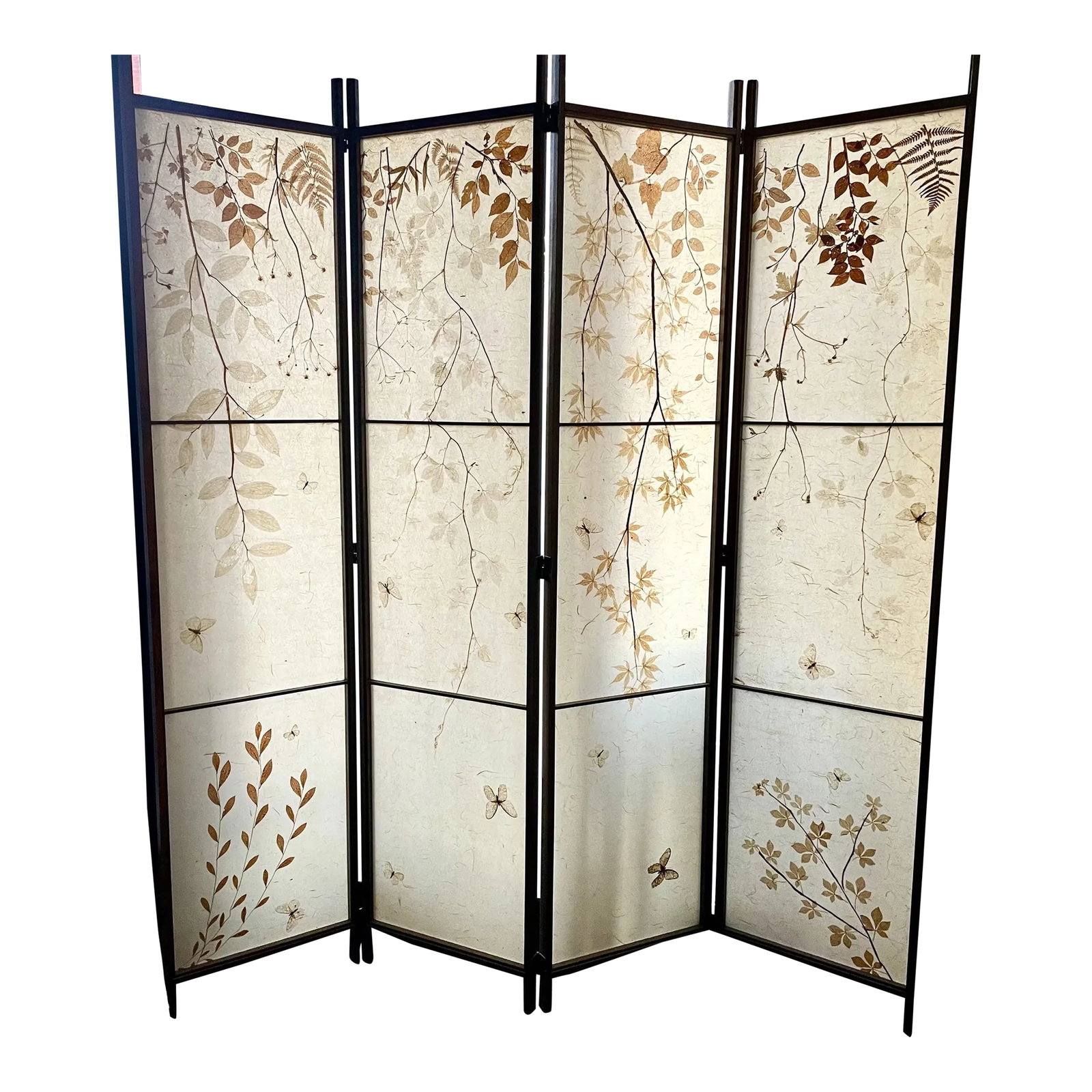 Shoji Paper Natural Elements Elmwood Floor Screen With Brass Hardware (1 of 9)