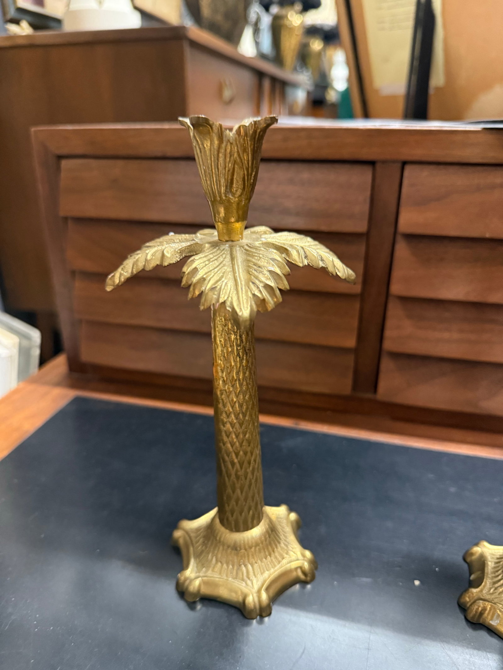 1970s Hollywood Regency Palm Tree Candle Stick Holders - a Pair - 2