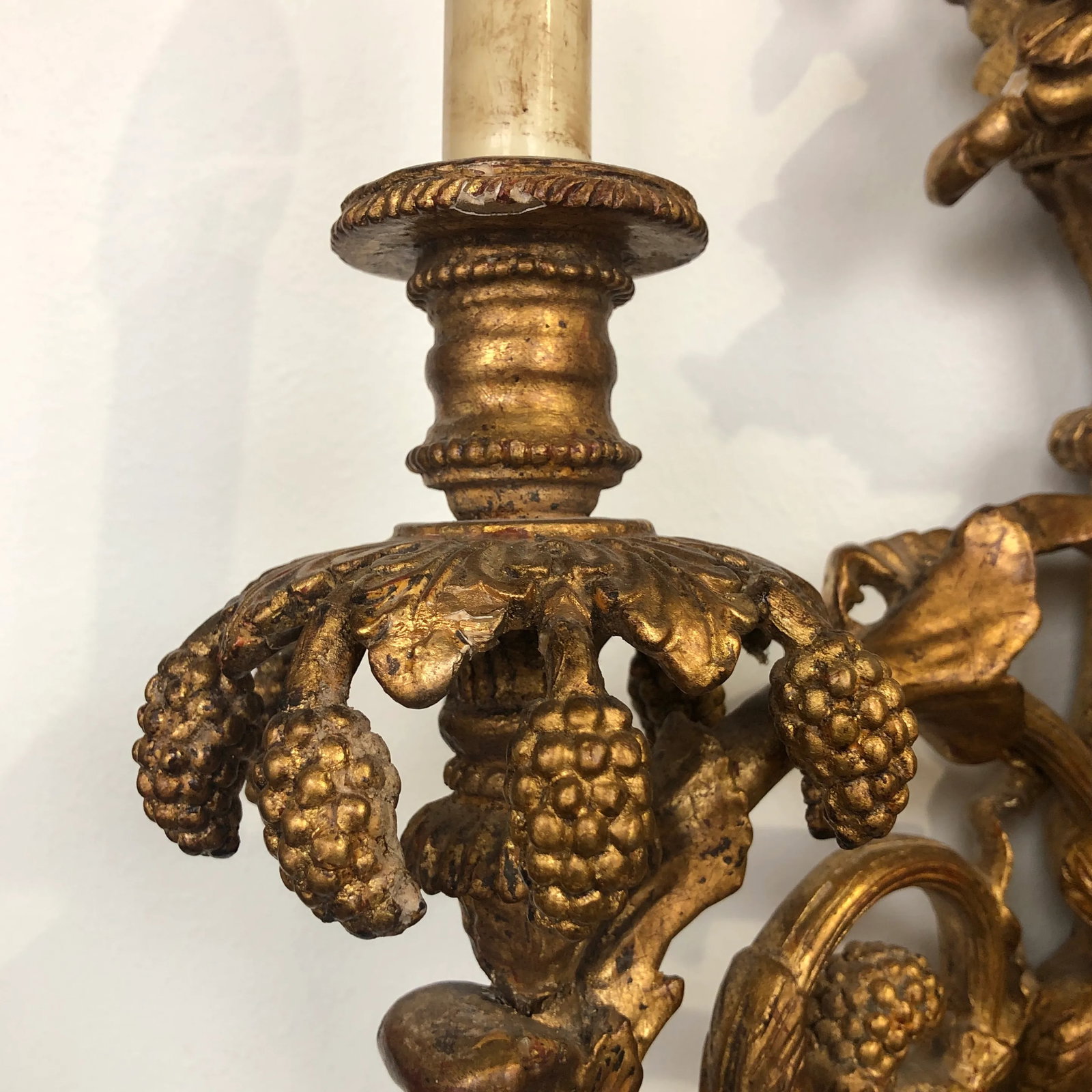 Pair of Traditional Italian Hand-Carved Light Sconce - 5
