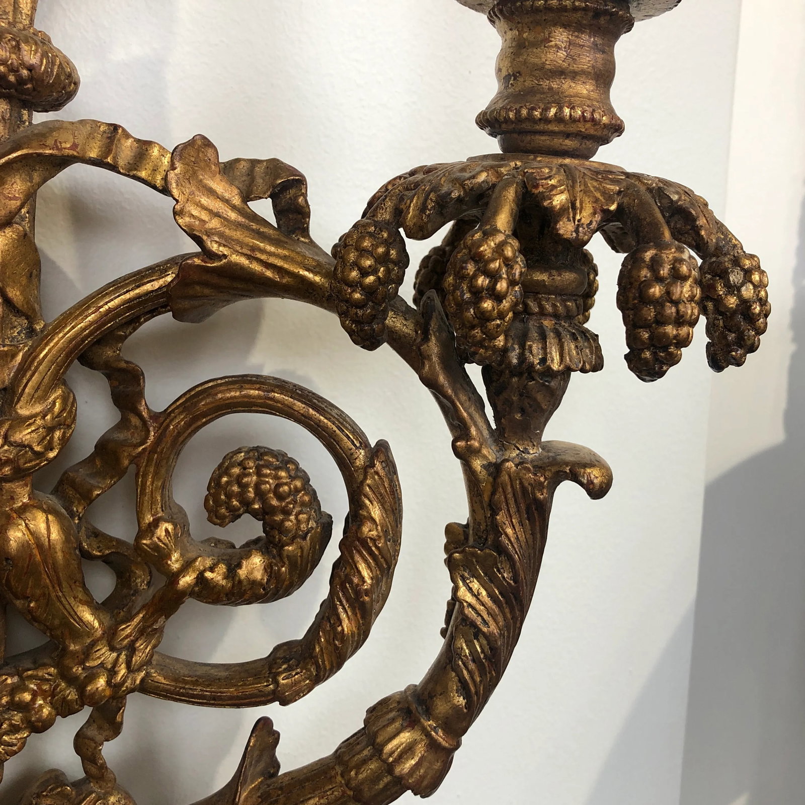Pair of Traditional Italian Hand-Carved Light Sconce - 8