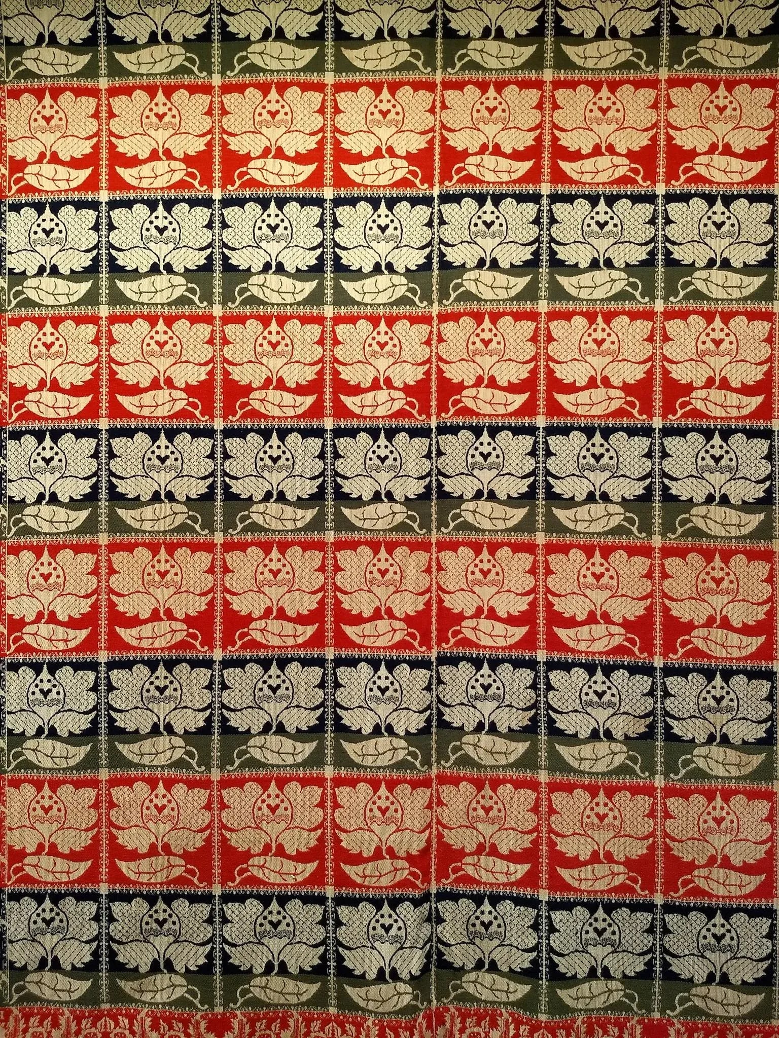 1840s Handwoven American Coverlet, Floral Motif, Signed Elizabeth Yohe - 2