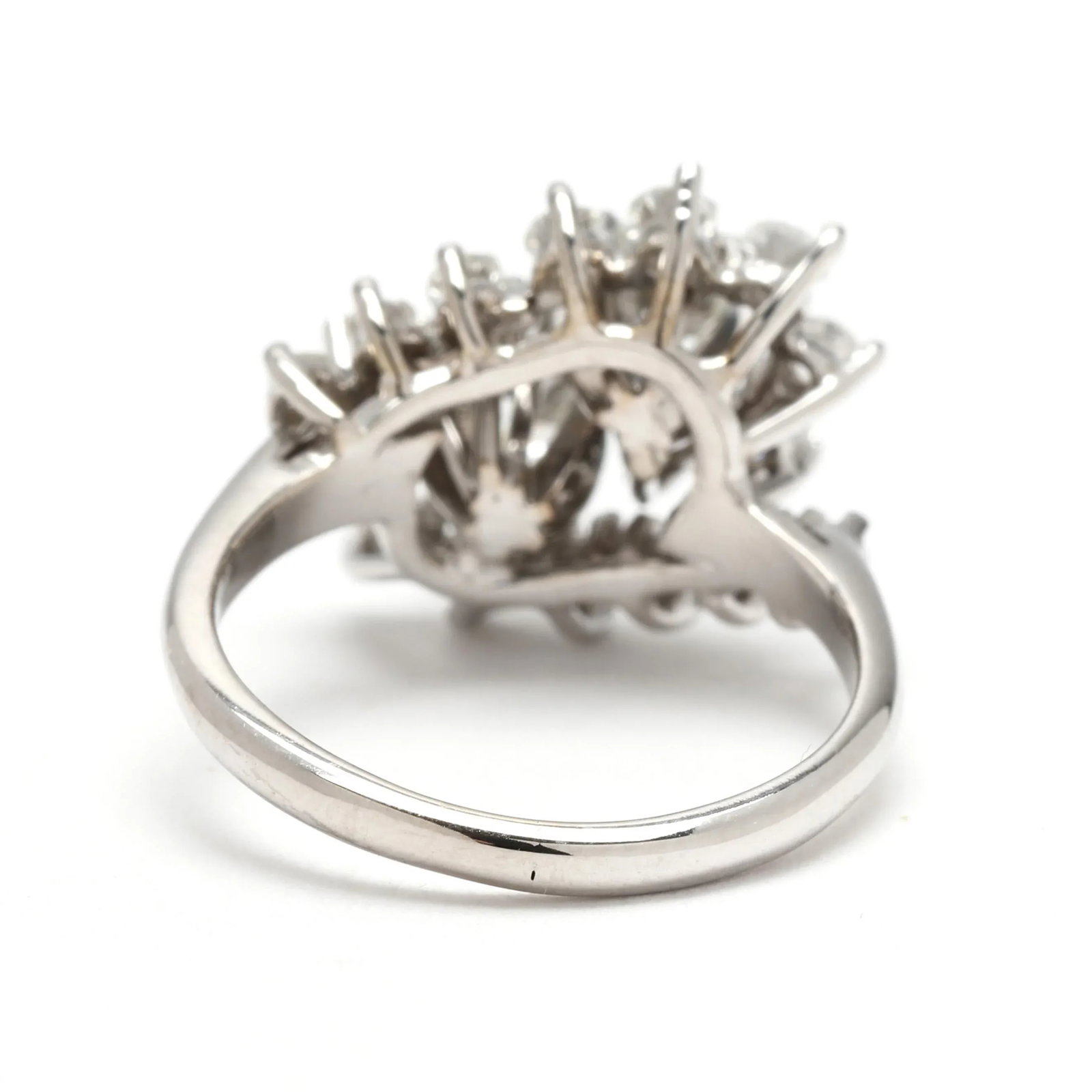 1.08ctw Diamond Cluster Ring, 14k White Gold, Ring Size 4.5 - 4