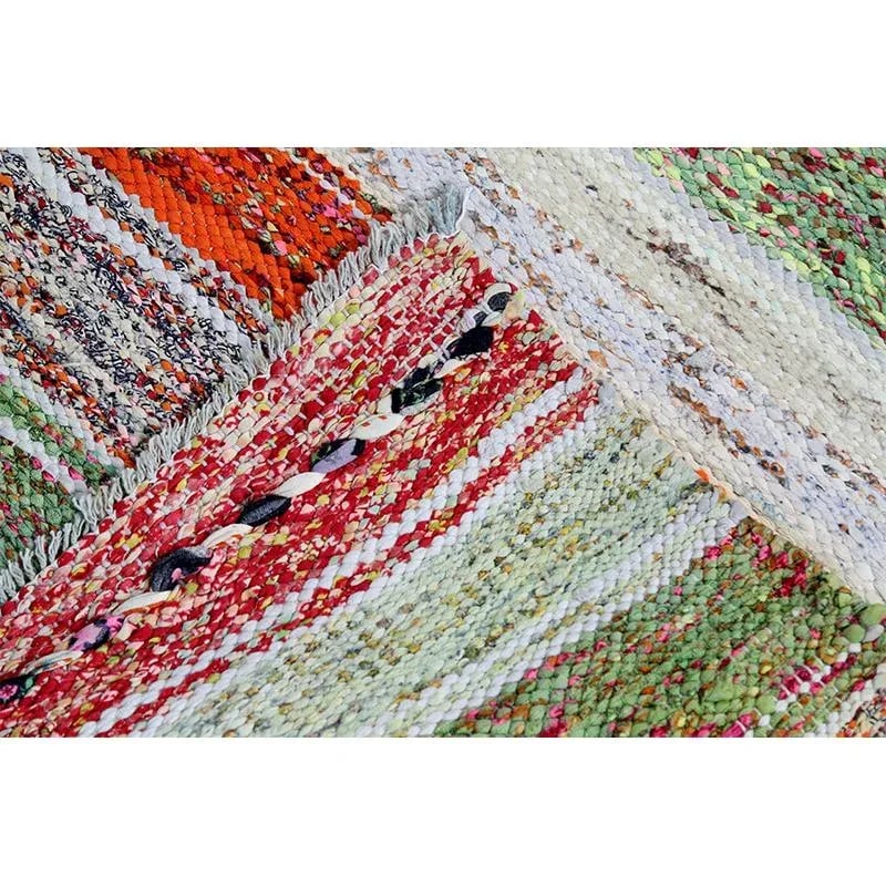 Mid-Century Cotton Scandinavian Style Kilim Rug - 8