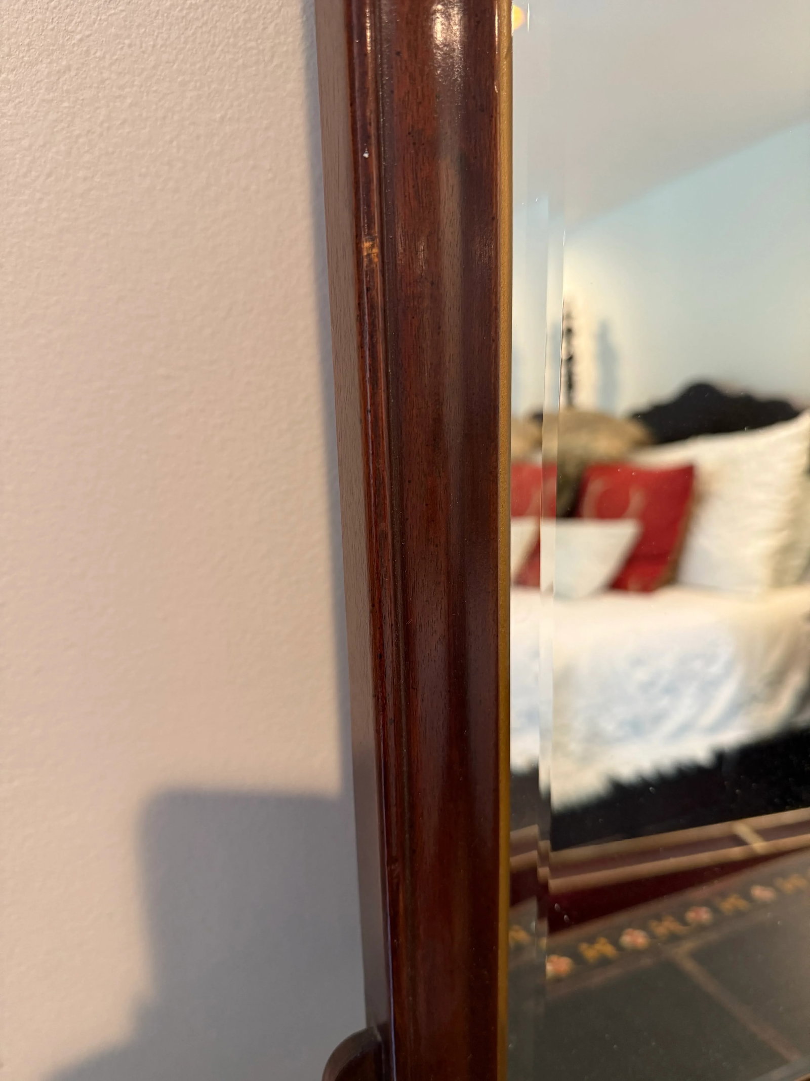 Mid 20th Century Drexel Heritage Chippendale Style Mahogany Mirror With Gilded Accent - 4