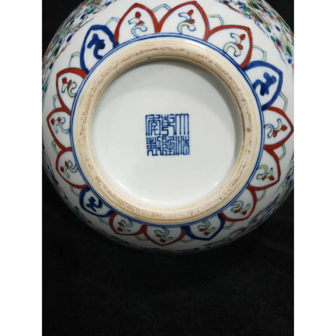 Mid 19th Century Chinese Porcelain Vase Qing Dynasty Qianlong Marked Blue and White Doucai Porcelain - 5
