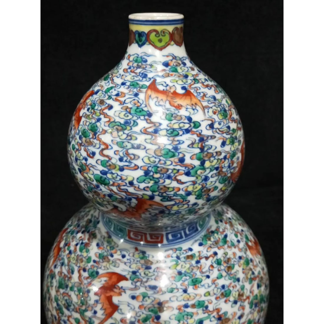 Mid 19th Century Chinese Porcelain Vase Qing Dynasty Qianlong Marked Blue and White Doucai Porcelain - 7