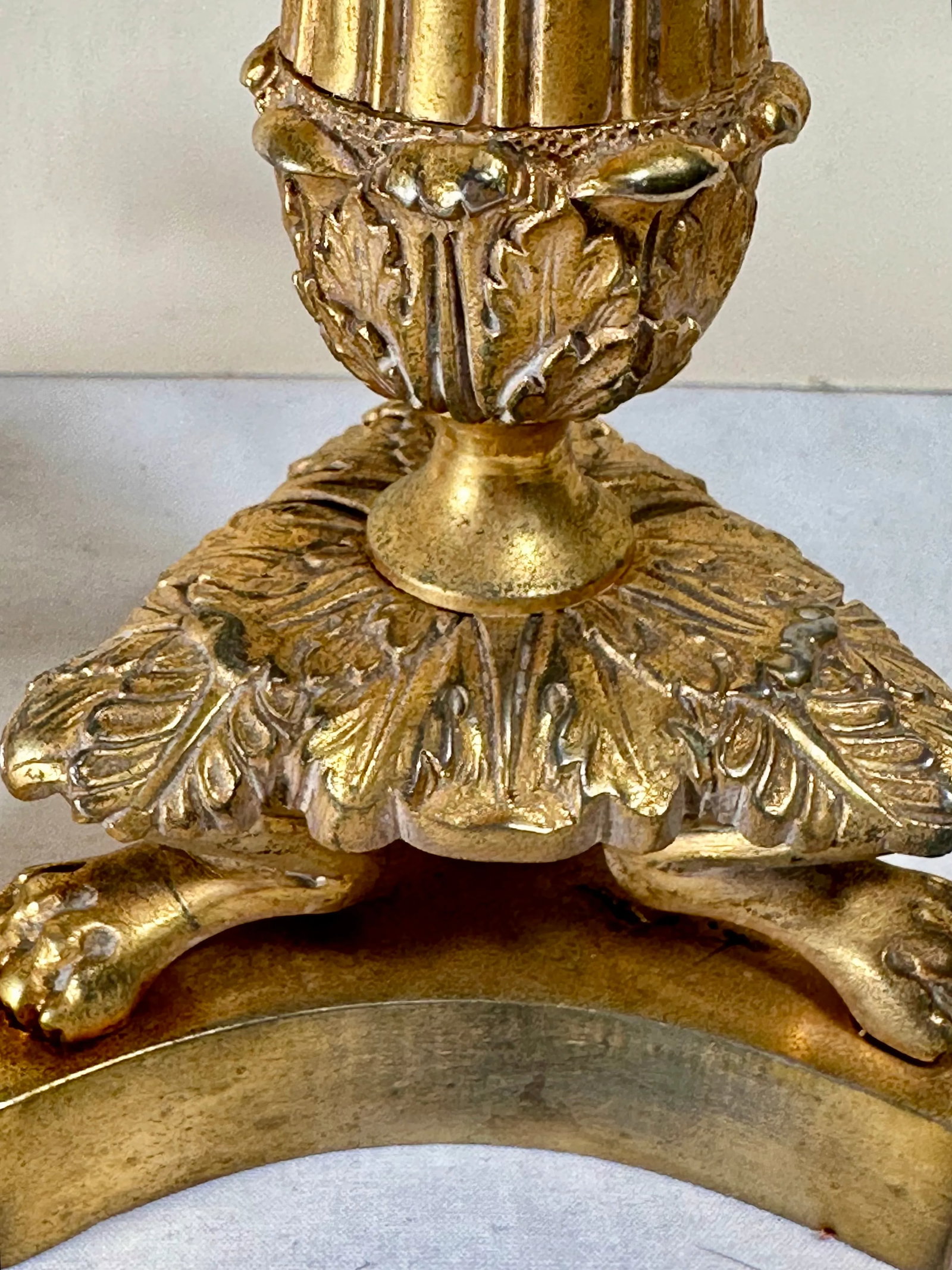 Antique Pair French Neoclassical Ormolu Bronze Candlesticks - 6