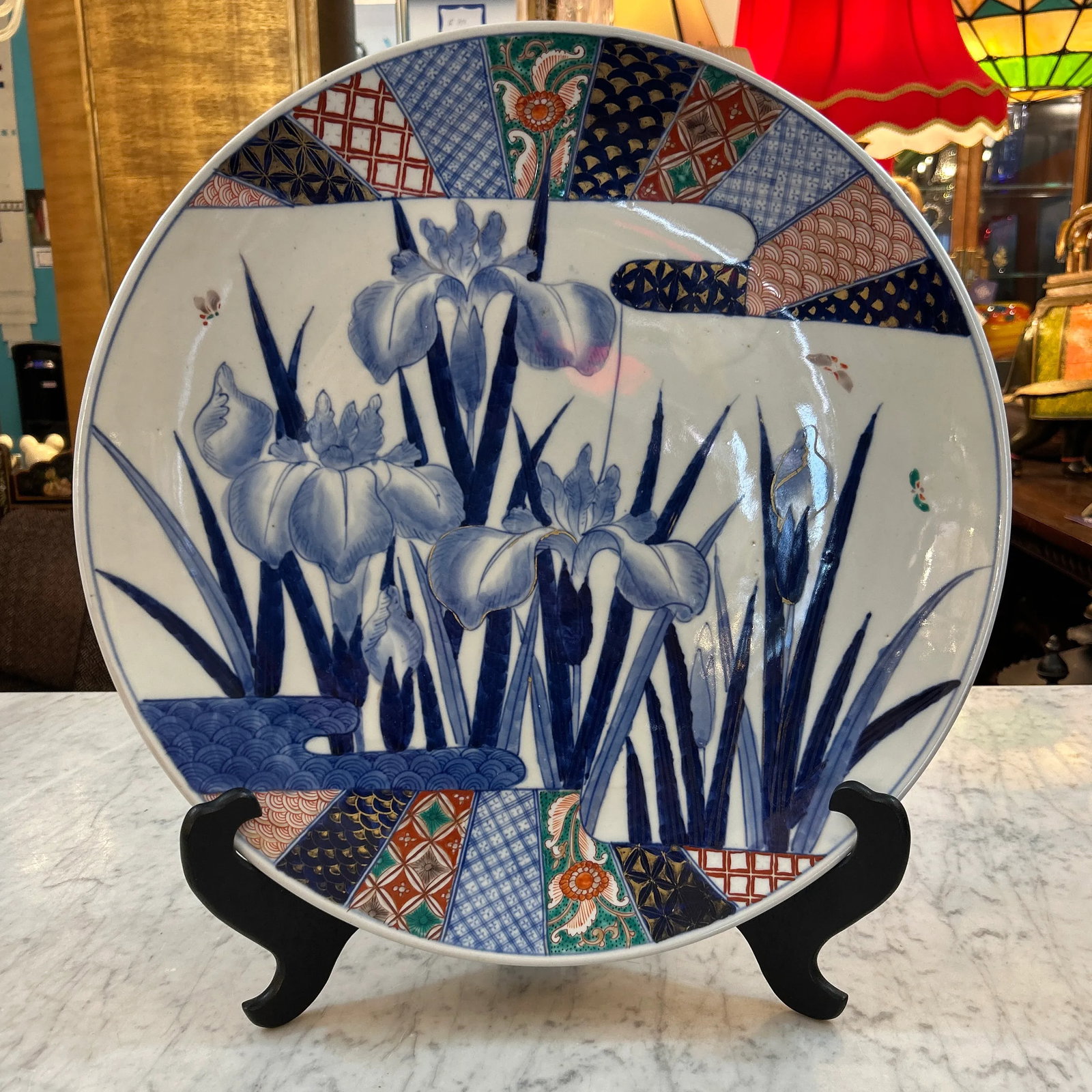 Large Porcelain - Ceramic Multi Colored Landscape Platter - 11