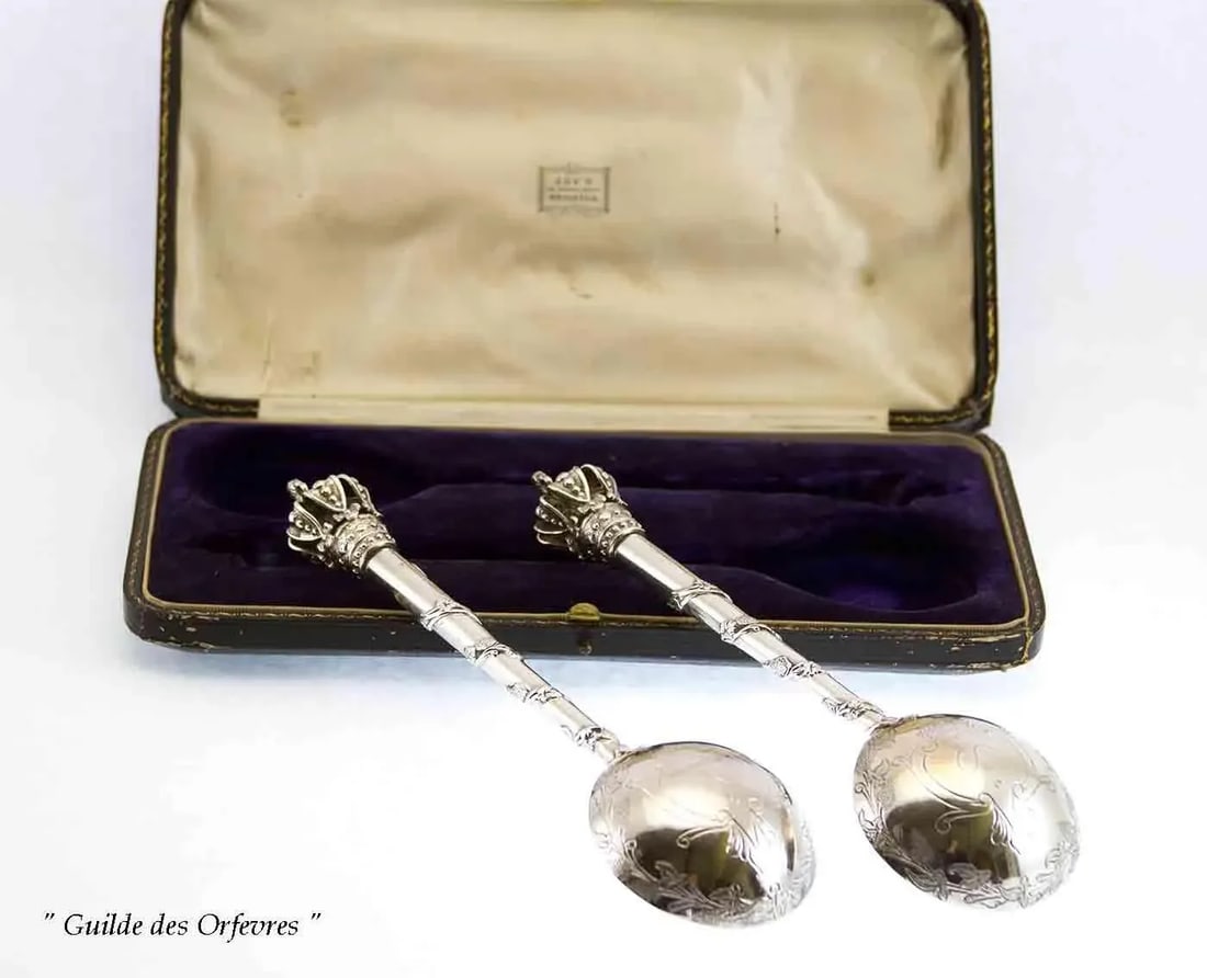1890 Antiques Serving Spoons Set- 2 Pieces - 11