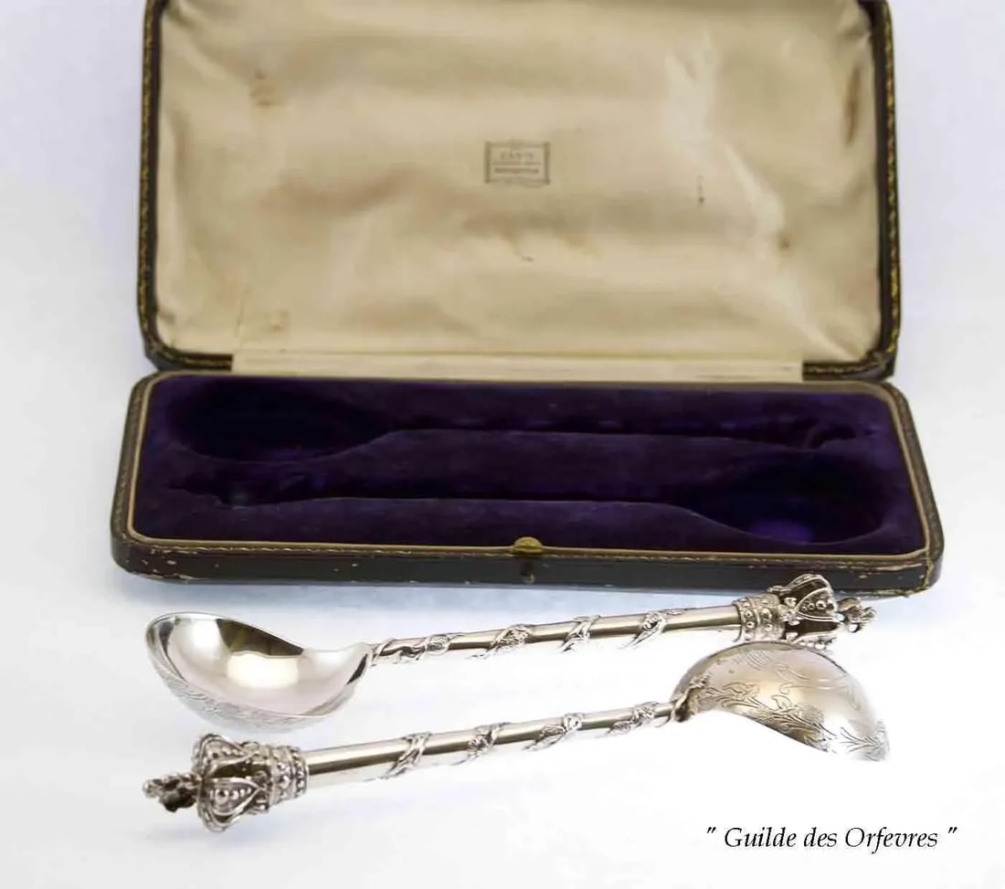 1890 Antiques Serving Spoons Set- 2 Pieces - 12