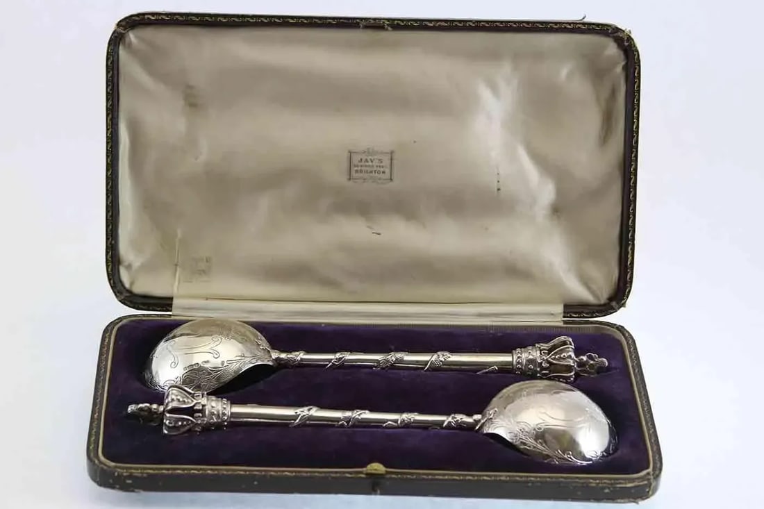 1890 Antiques Serving Spoons Set- 2 Pieces - 2