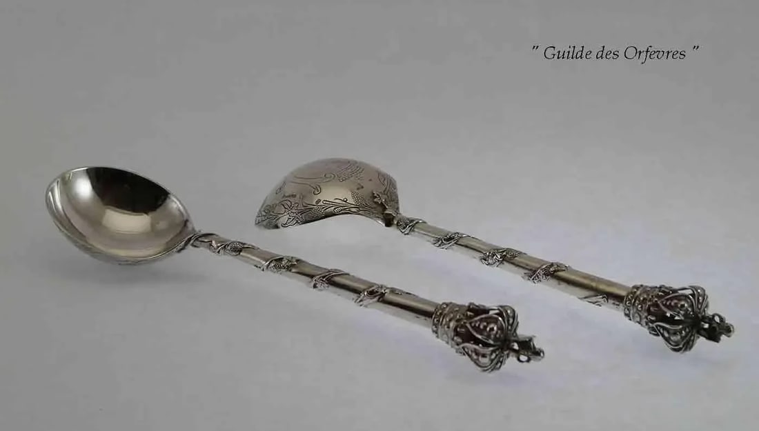 1890 Antiques Serving Spoons Set- 2 Pieces - 5