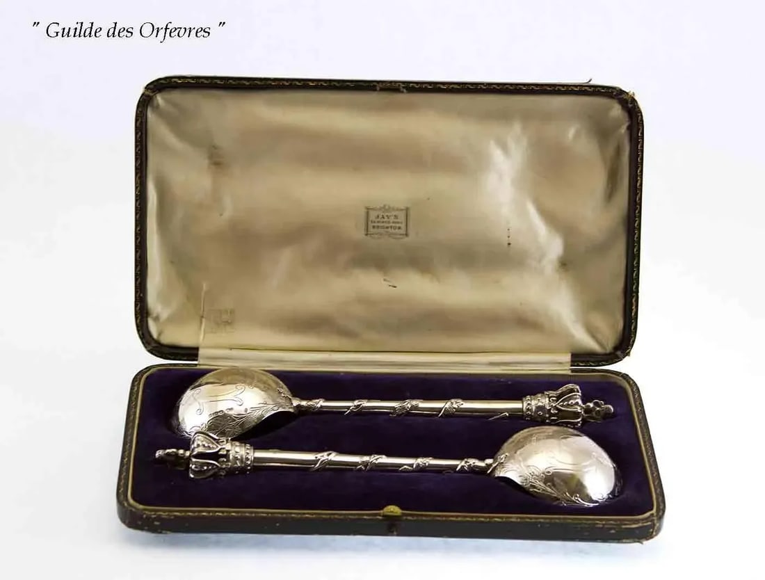 1890 Antiques Serving Spoons Set- 2 Pieces - 7