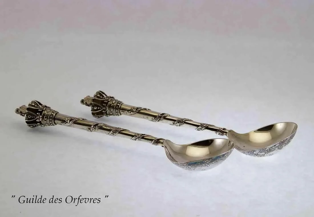 1890 Antiques Serving Spoons Set- 2 Pieces - 8