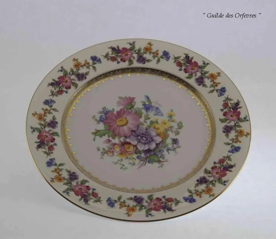 1960's Vintage Brigitta Dinner Plates with Gold Rim & Floral Design- Set of 10 - 9
