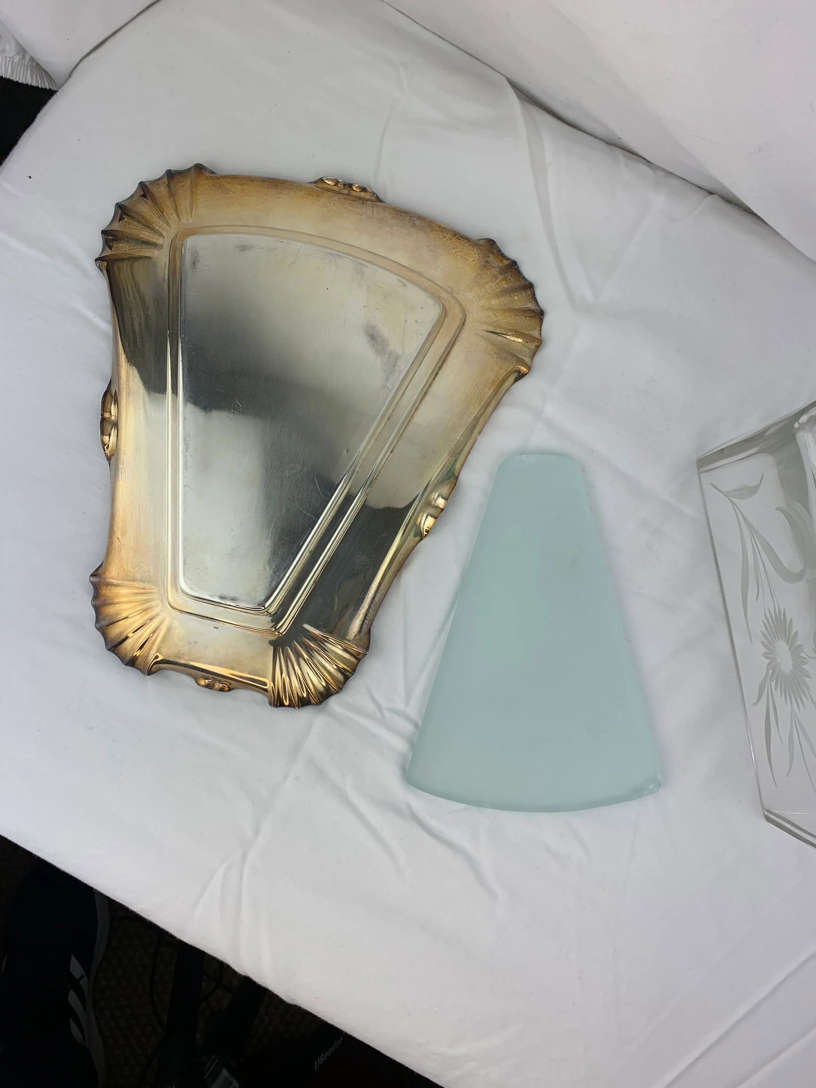 Antique Silverplate and Crystal Cheese Plate - 8