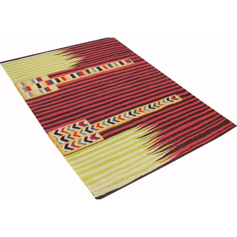 Handwoven Scandinavian Style Persian Kilim Area Rug - 4'1" * 5'9'' - 2