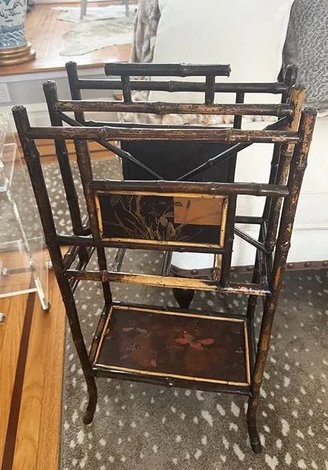 Antique Chinese-Styled Bamboo Music/Magazine Stand - 2