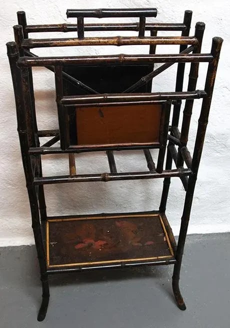 Antique Chinese-Styled Bamboo Music/Magazine Stand - 5