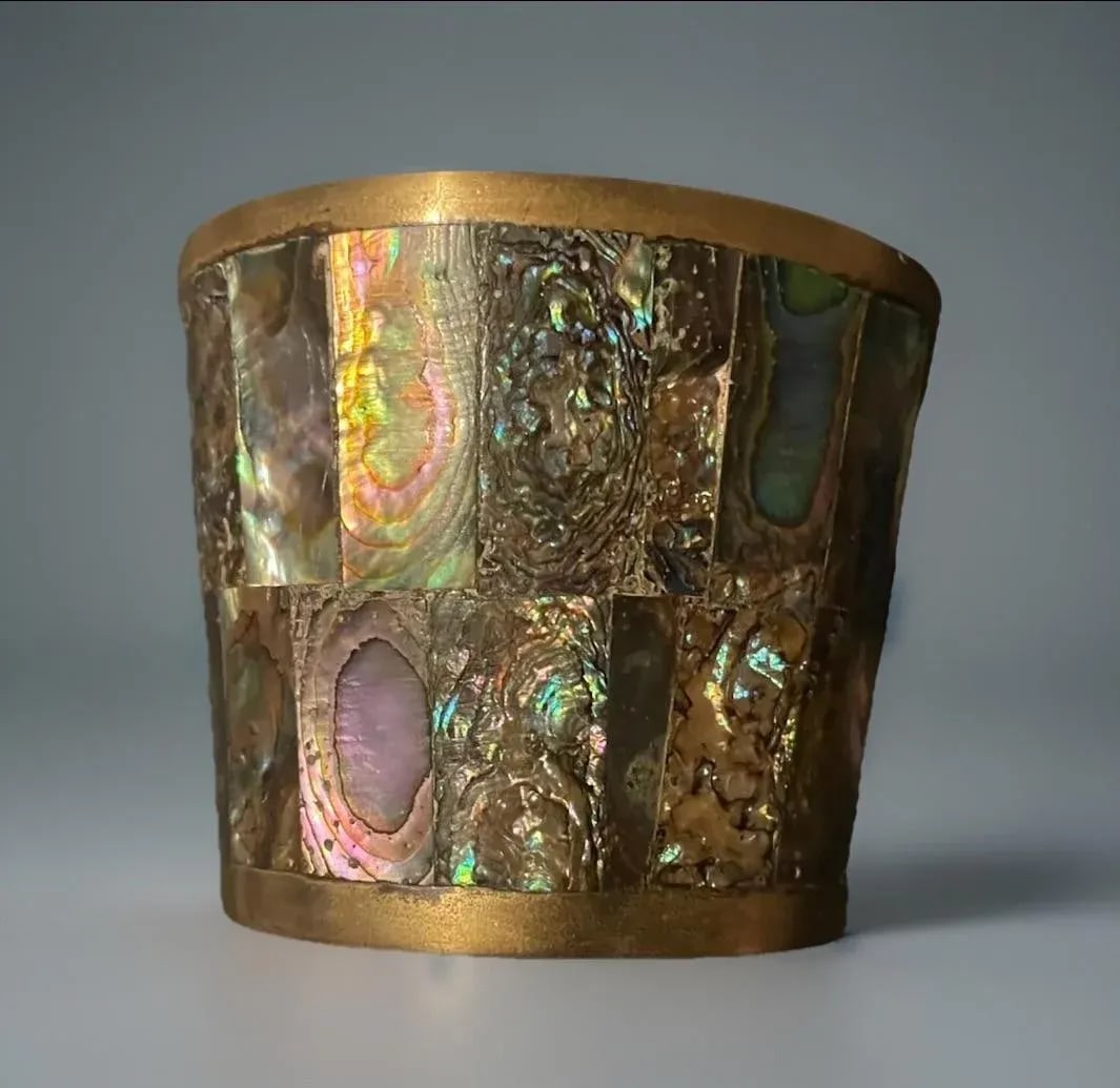Silver Taxco Abalone Paneled 975 Silver Cup, Mexico, Silversmith Marked Joco - 4