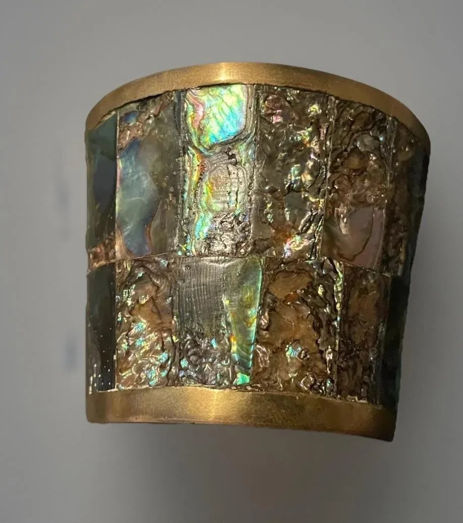 Silver Taxco Abalone Paneled 975 Silver Cup, Mexico, Silversmith Marked Joco - 6