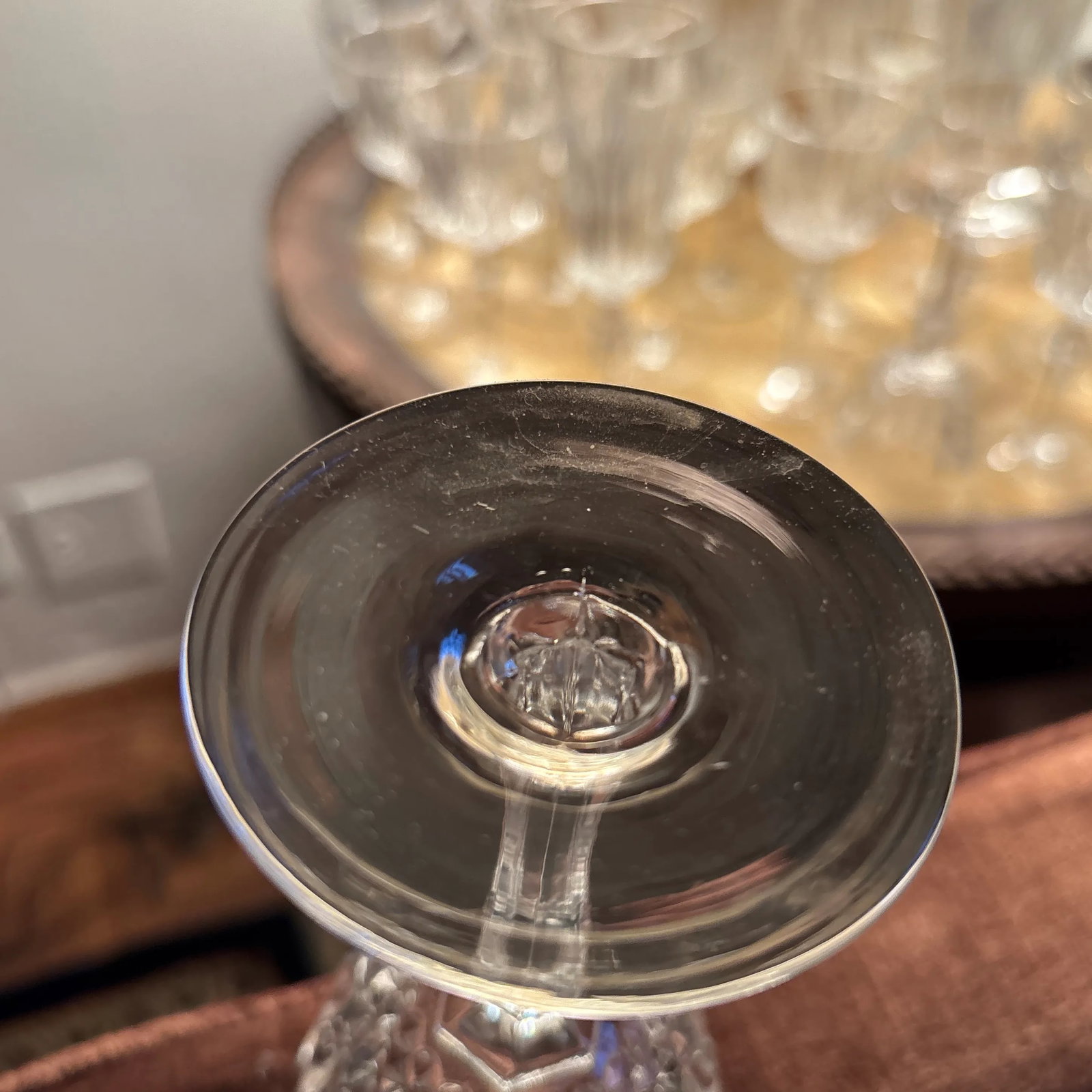 French Antique Crystal Wine Glasses and Champagne Flutes - Set of 28 - 12
