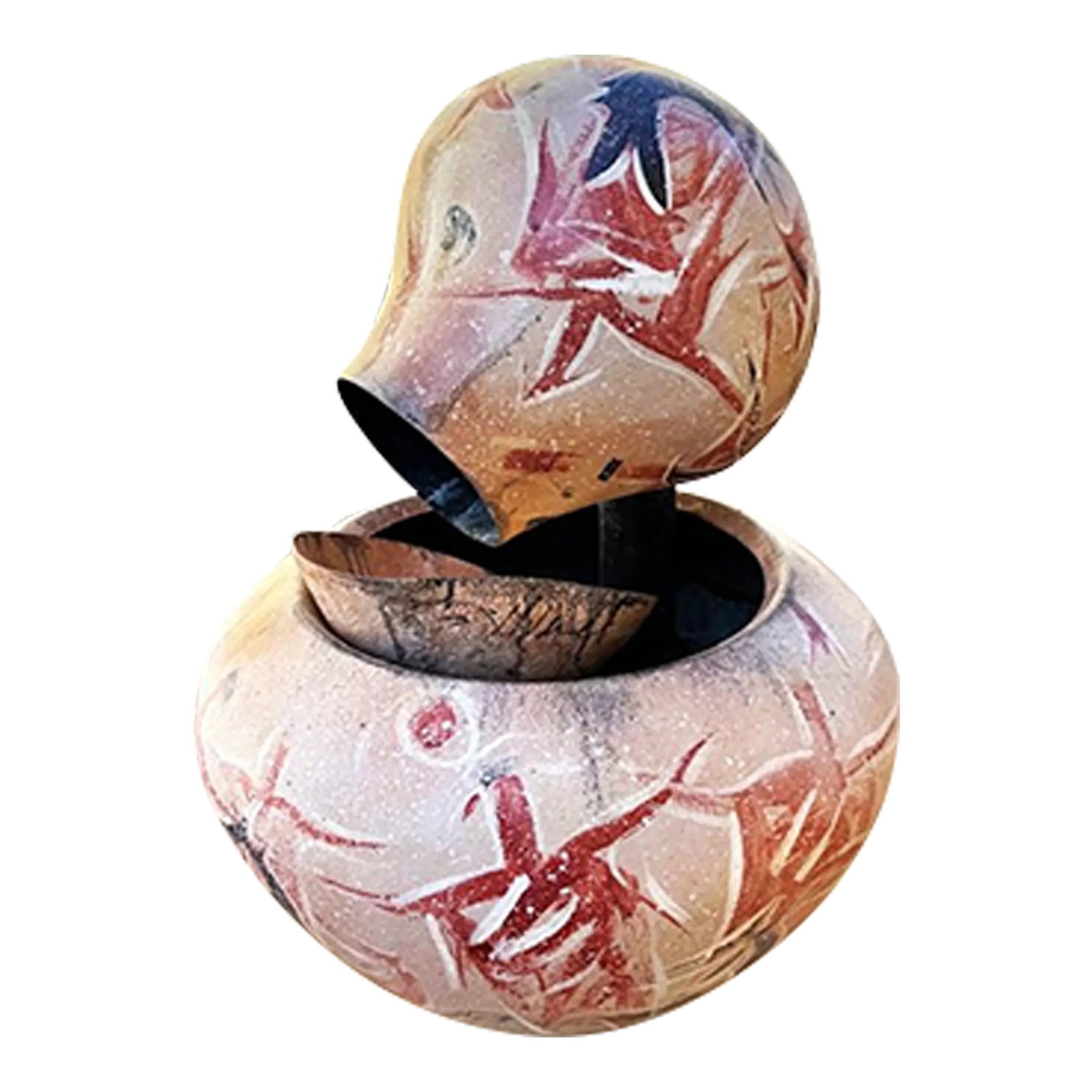 Mid 20th Century Southwestern Influenced Fiberglass 3 Part Fountain (1 of 12)