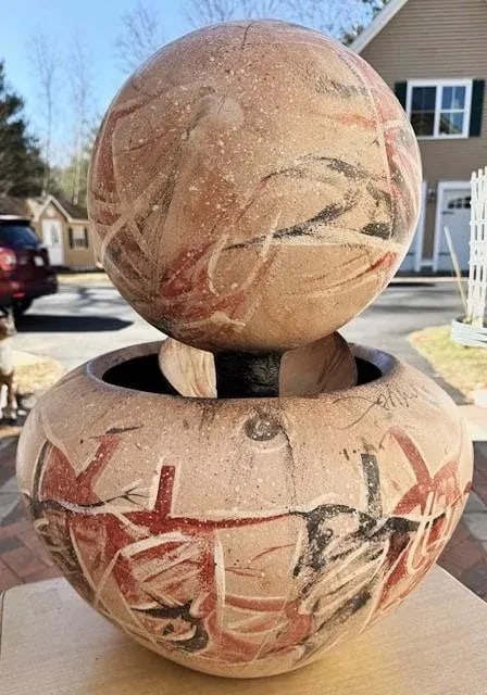 Mid 20th Century Southwestern Influenced Fiberglass 3 Part Fountain - 4