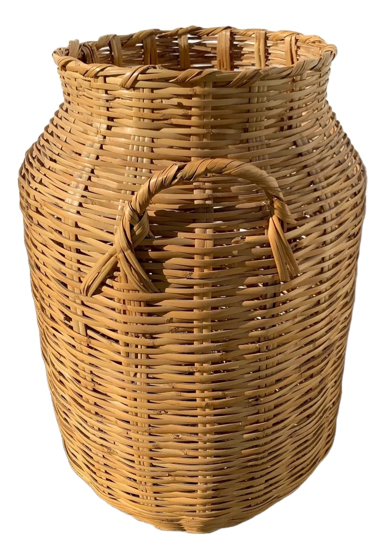 Boho Woven Wicker Flower Floor Vase Vintage Rattan Planter Jug Jar Urn (1 of 10)