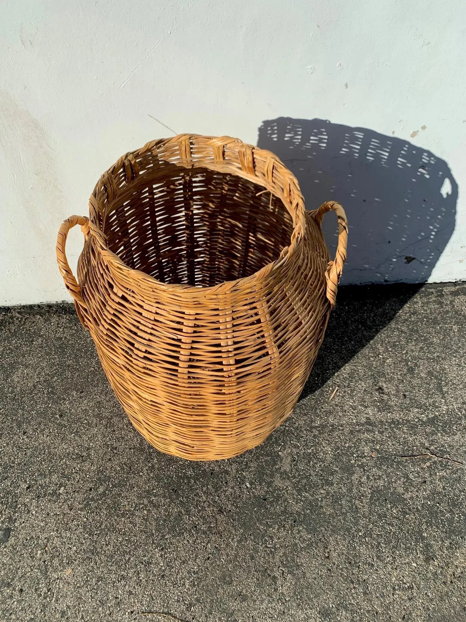 Boho Woven Wicker Flower Floor Vase Vintage Rattan Planter Jug Jar Urn - 4