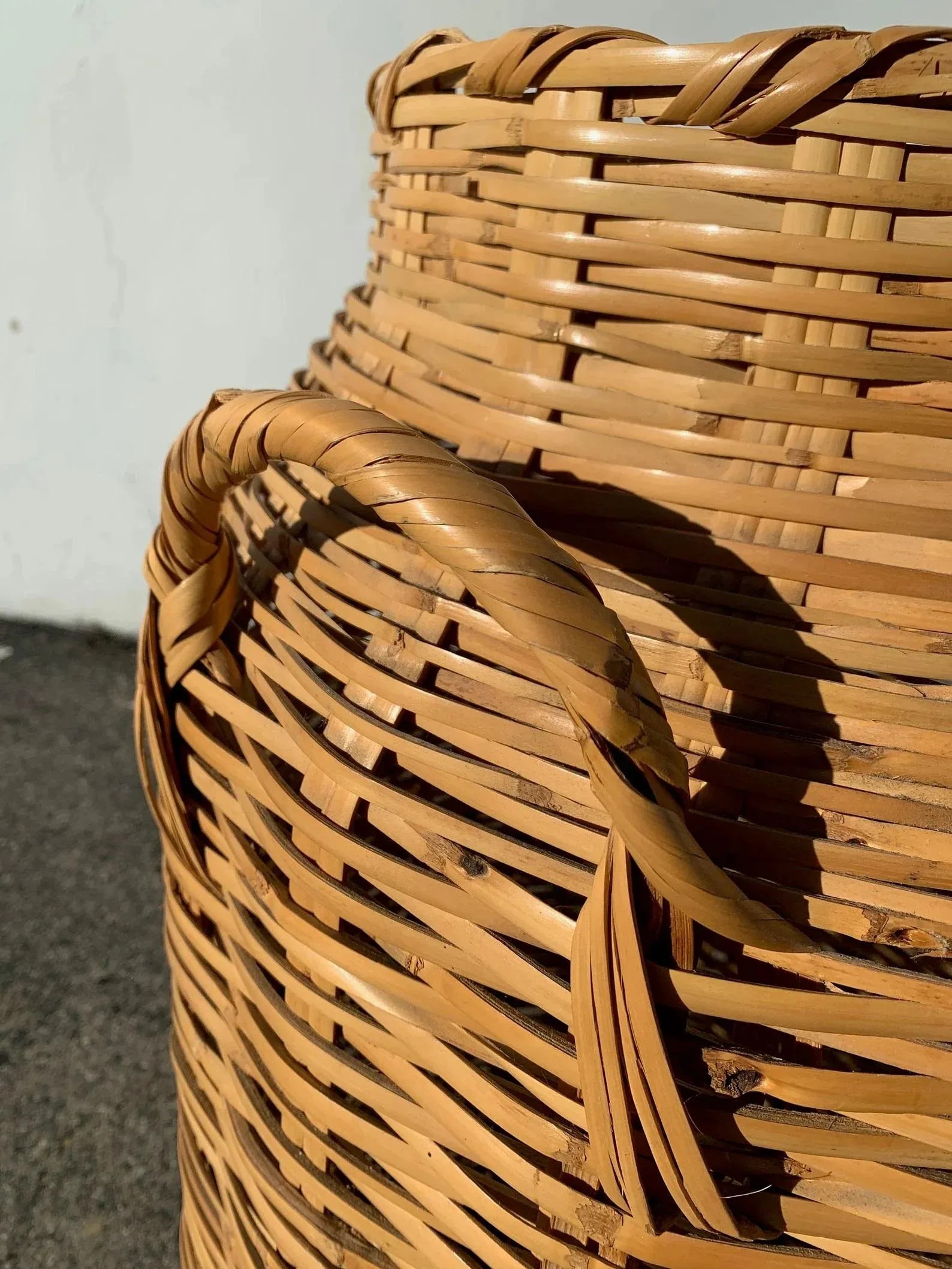 Boho Woven Wicker Flower Floor Vase Vintage Rattan Planter Jug Jar Urn - 8