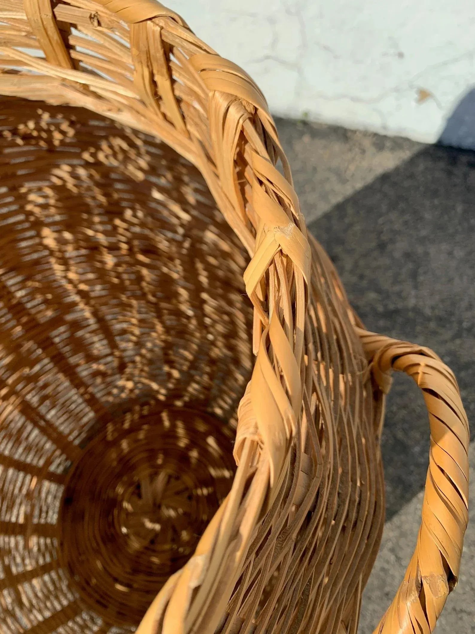 Boho Woven Wicker Flower Floor Vase Vintage Rattan Planter Jug Jar Urn - 9