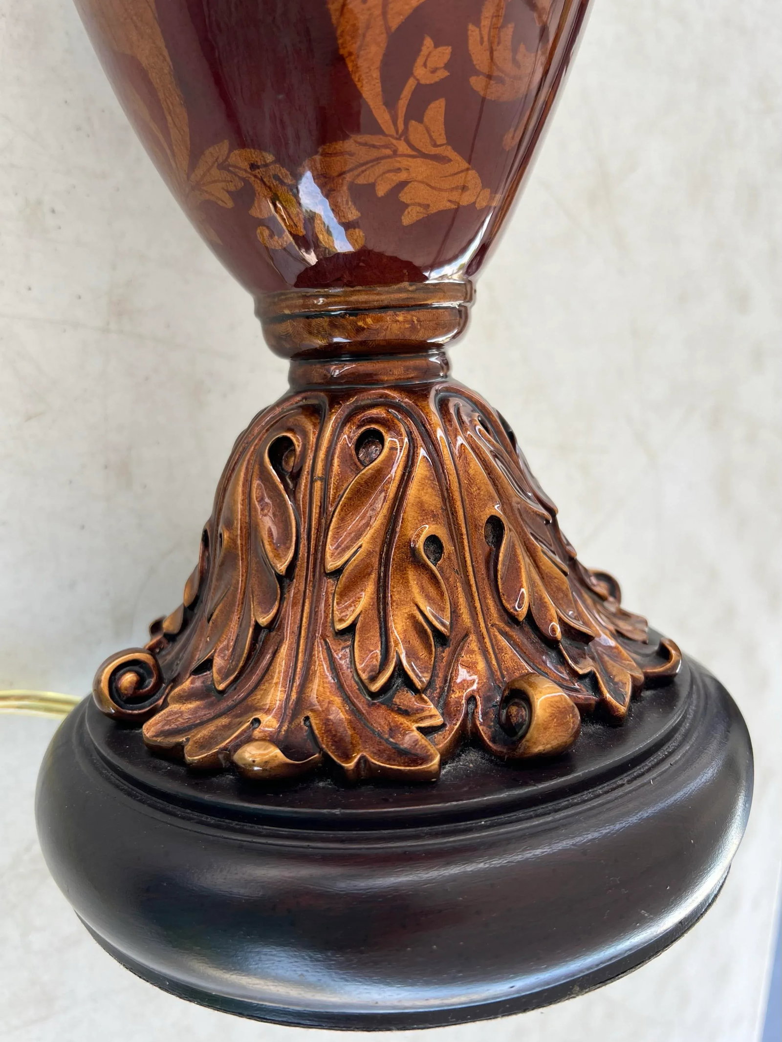 Vintage Urn Shaped Lamp With Rams Head Handles With Shade by Bradburn Gallery - 3