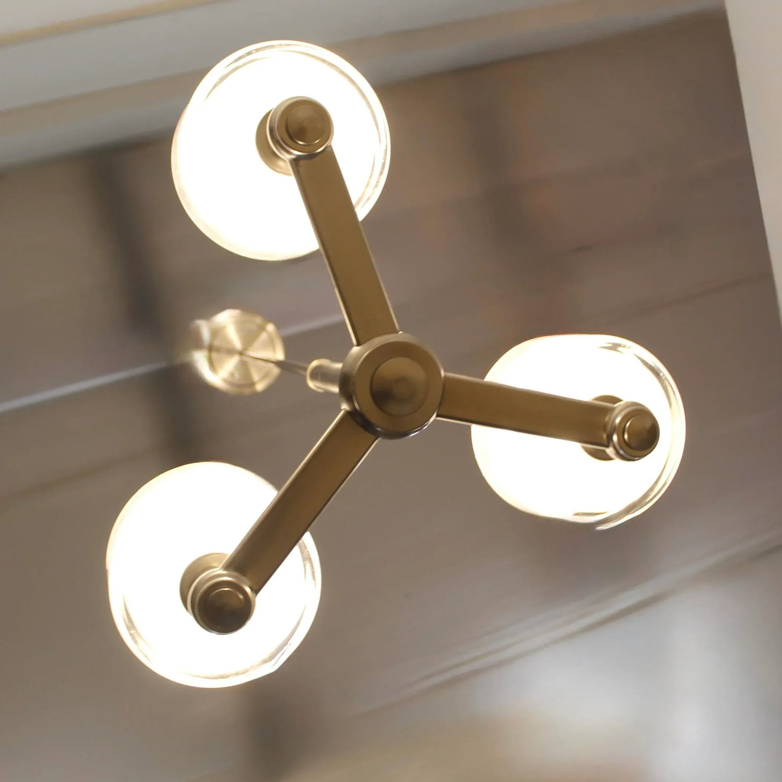 Brushed Nickel Modern 3 Light Chandelier | Sloped Ceiling - 3