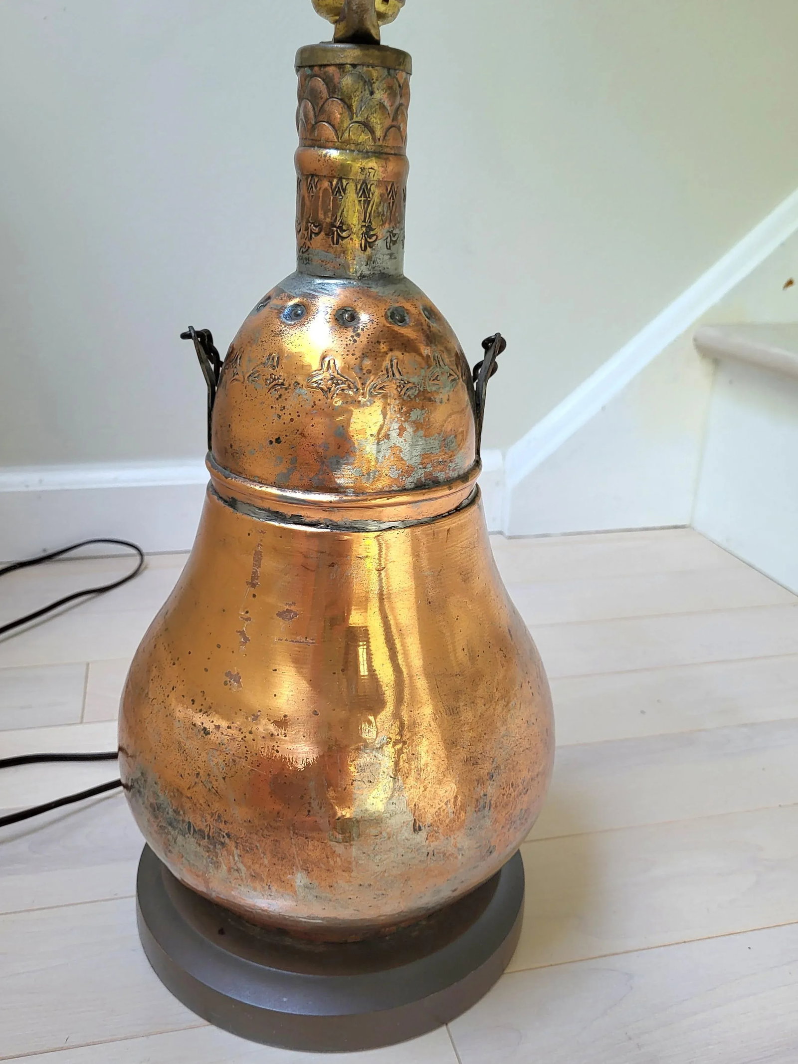 Mid Century Arab Islam Rustic Electric Table Lamp Mixed Metal - 10