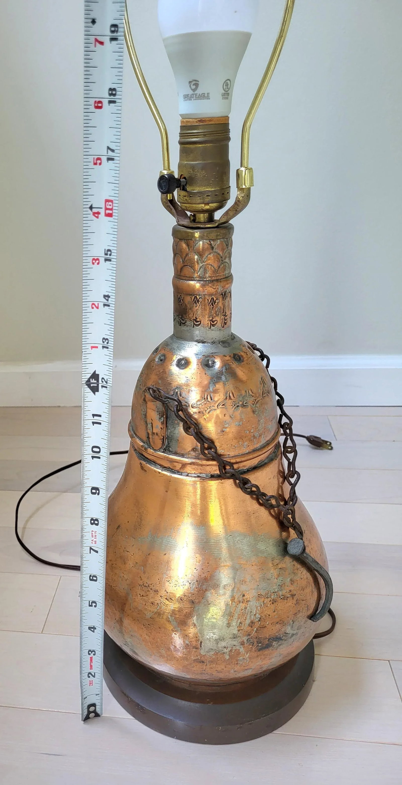 Mid Century Arab Islam Rustic Electric Table Lamp Mixed Metal - 14