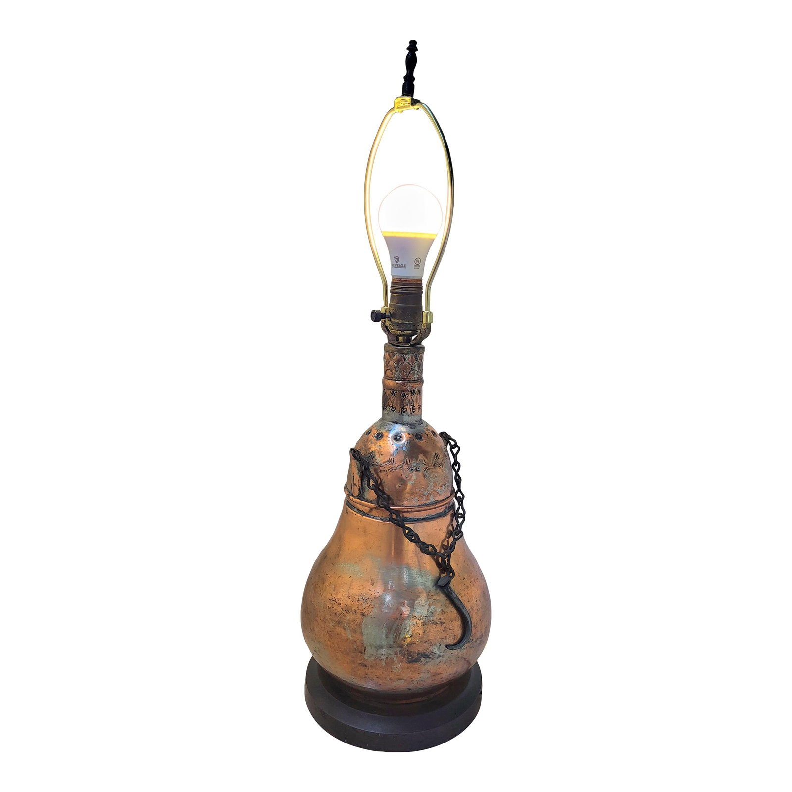 Mid Century Arab Islam Rustic Electric Table Lamp Mixed Metal - 2