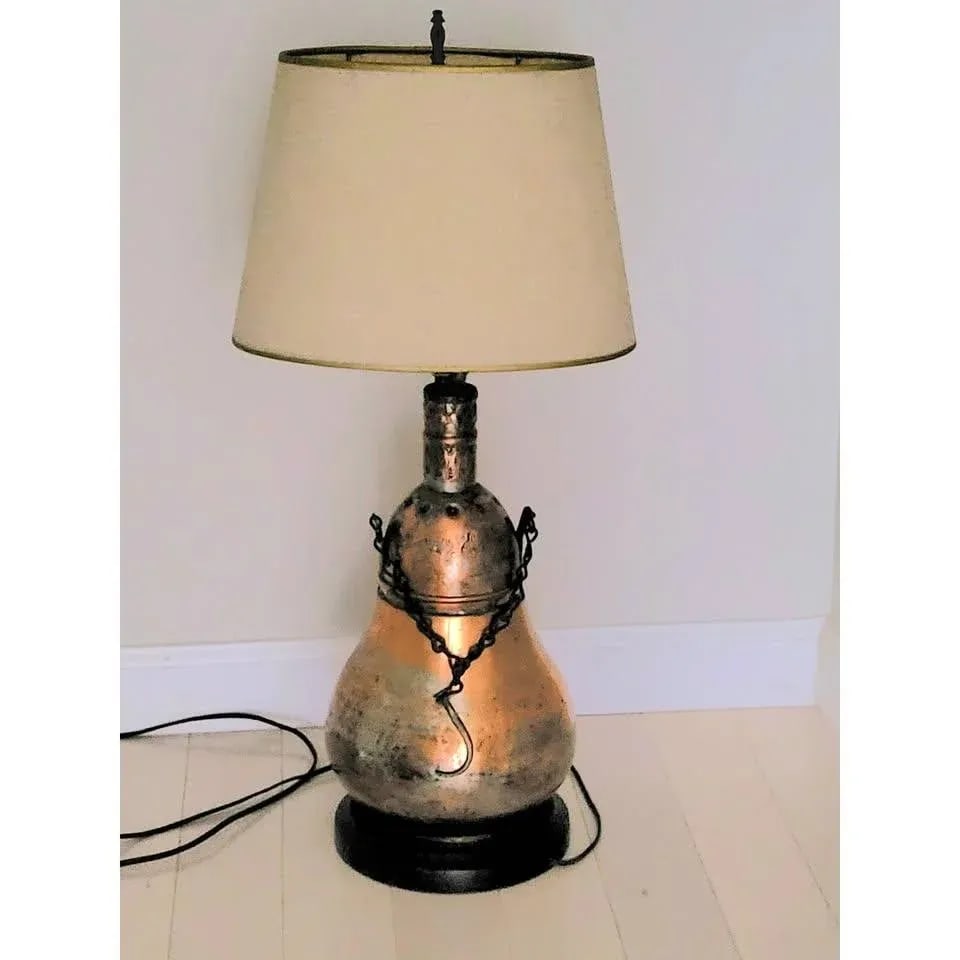 Mid Century Arab Islam Rustic Electric Table Lamp Mixed Metal - 3