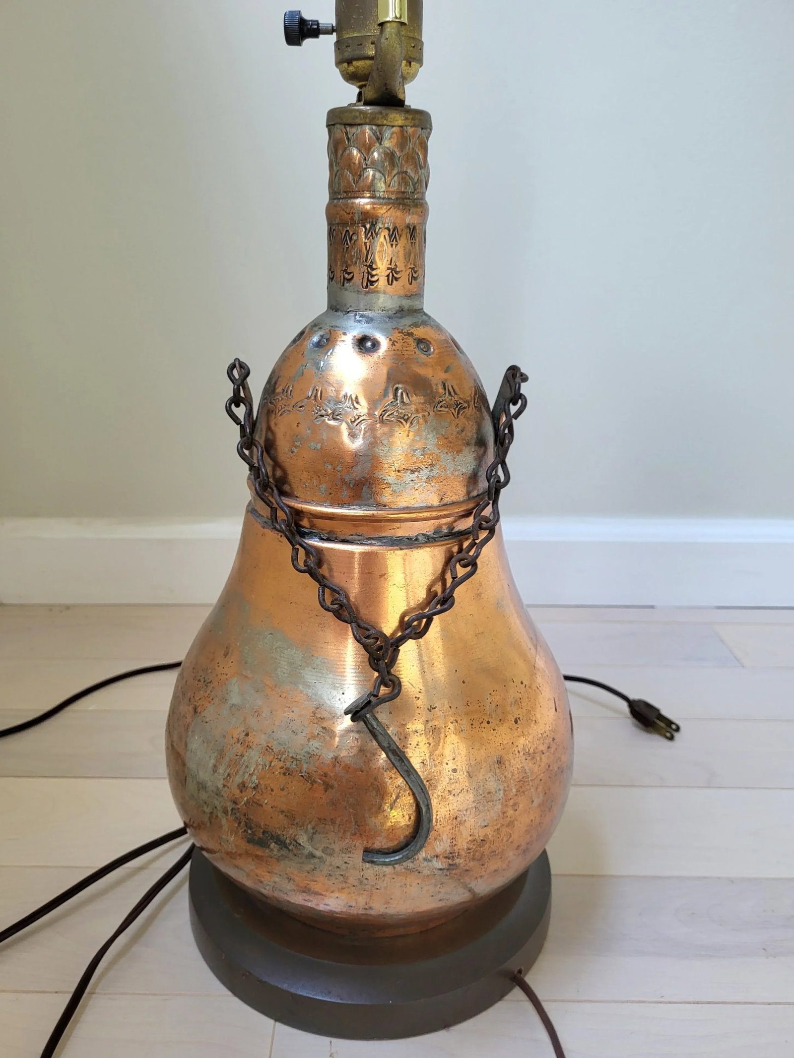 Mid Century Arab Islam Rustic Electric Table Lamp Mixed Metal - 8