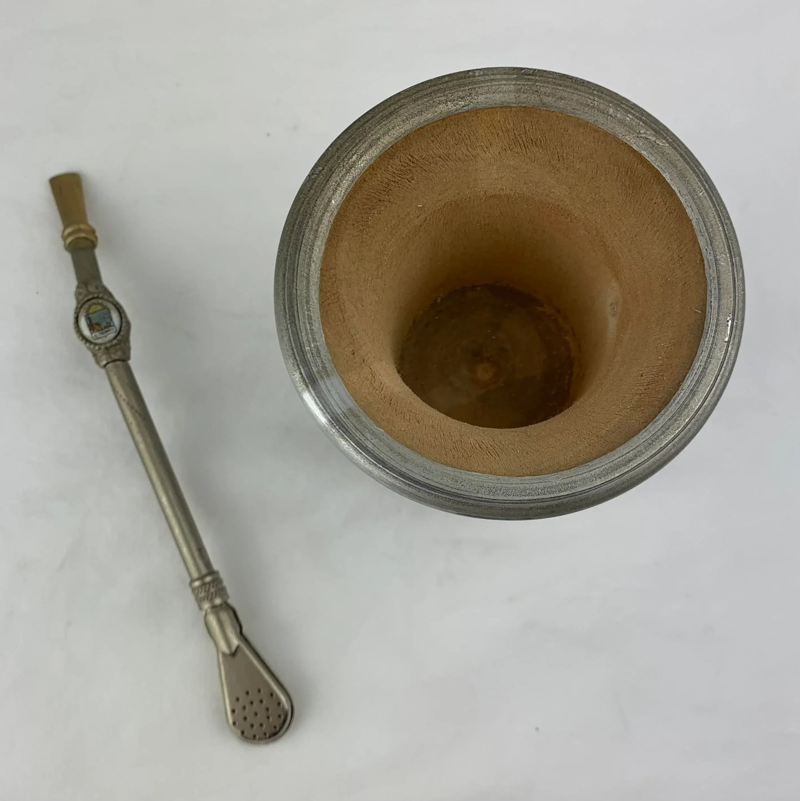 Vintage Yerba Mate Cup and Bombilla - 5