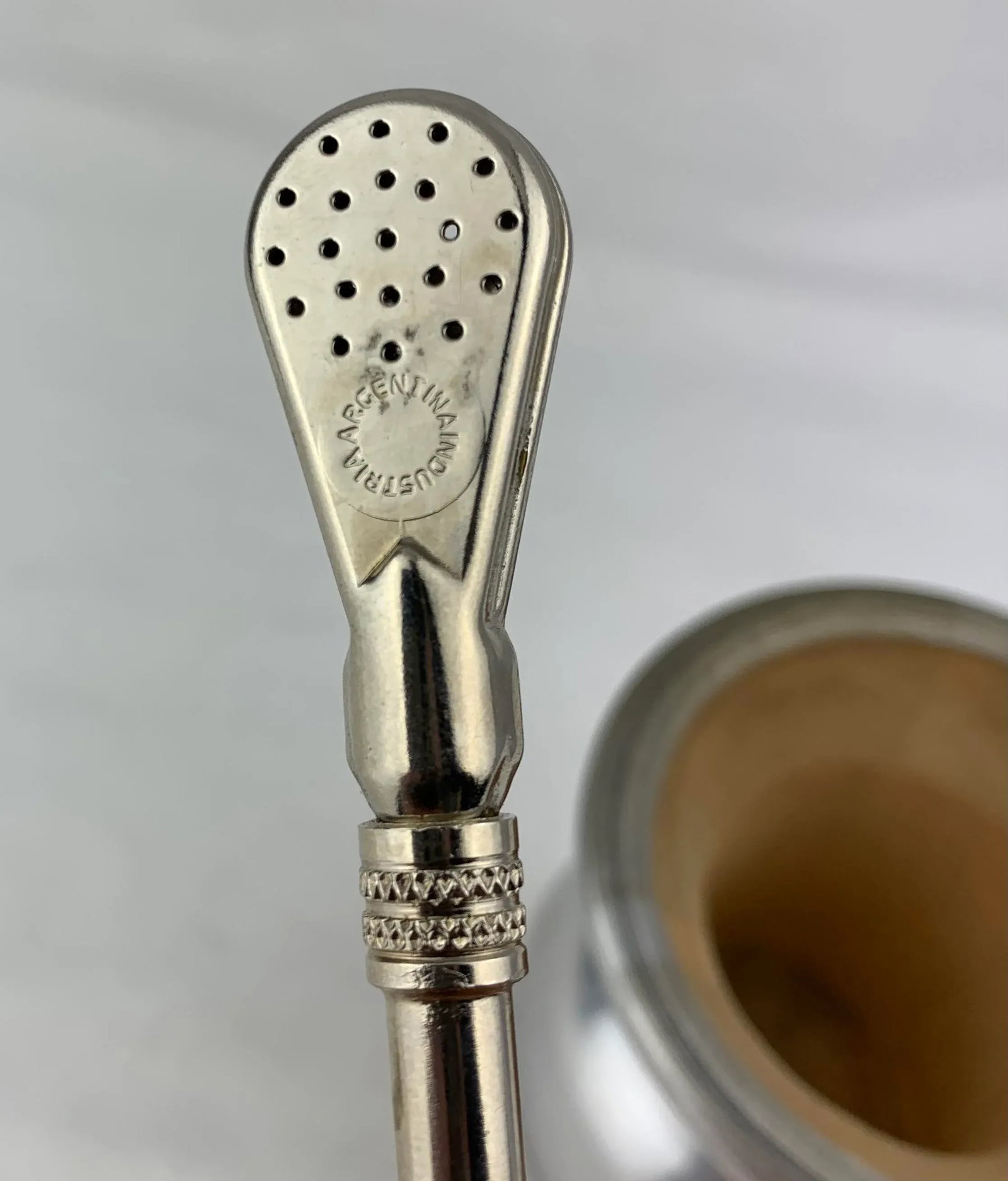 Vintage Yerba Mate Cup and Bombilla - 8