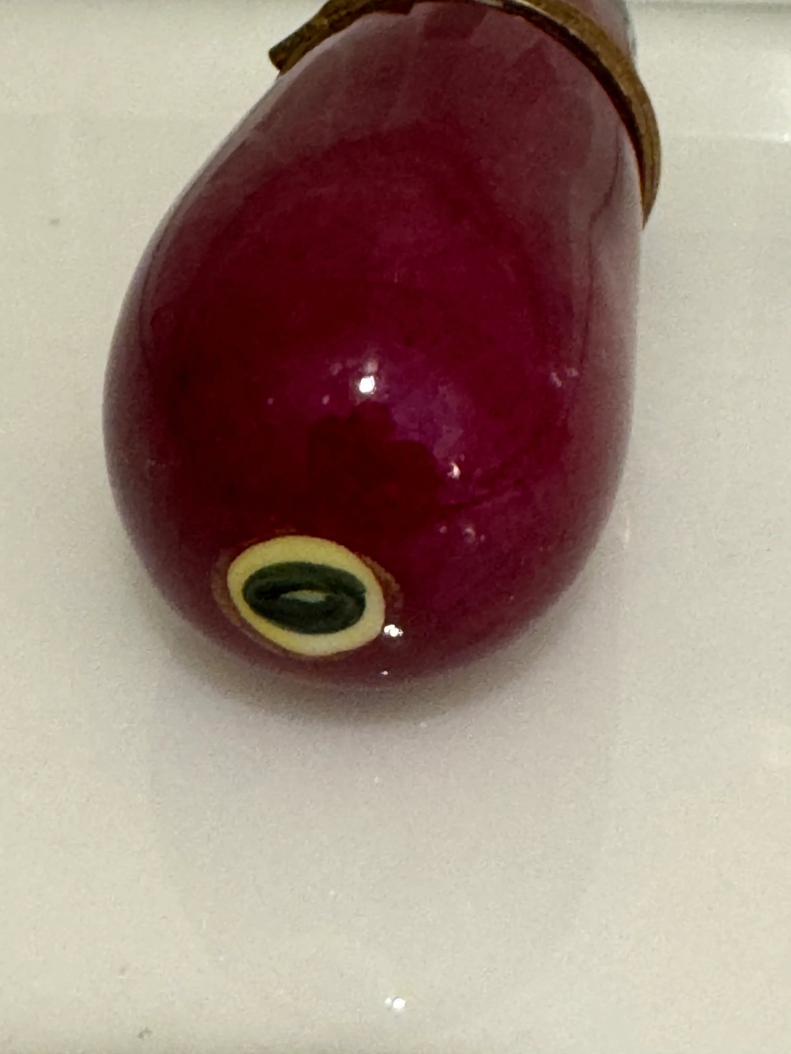 Limoges Rochard Peint Eggplant Trinket Box - 3