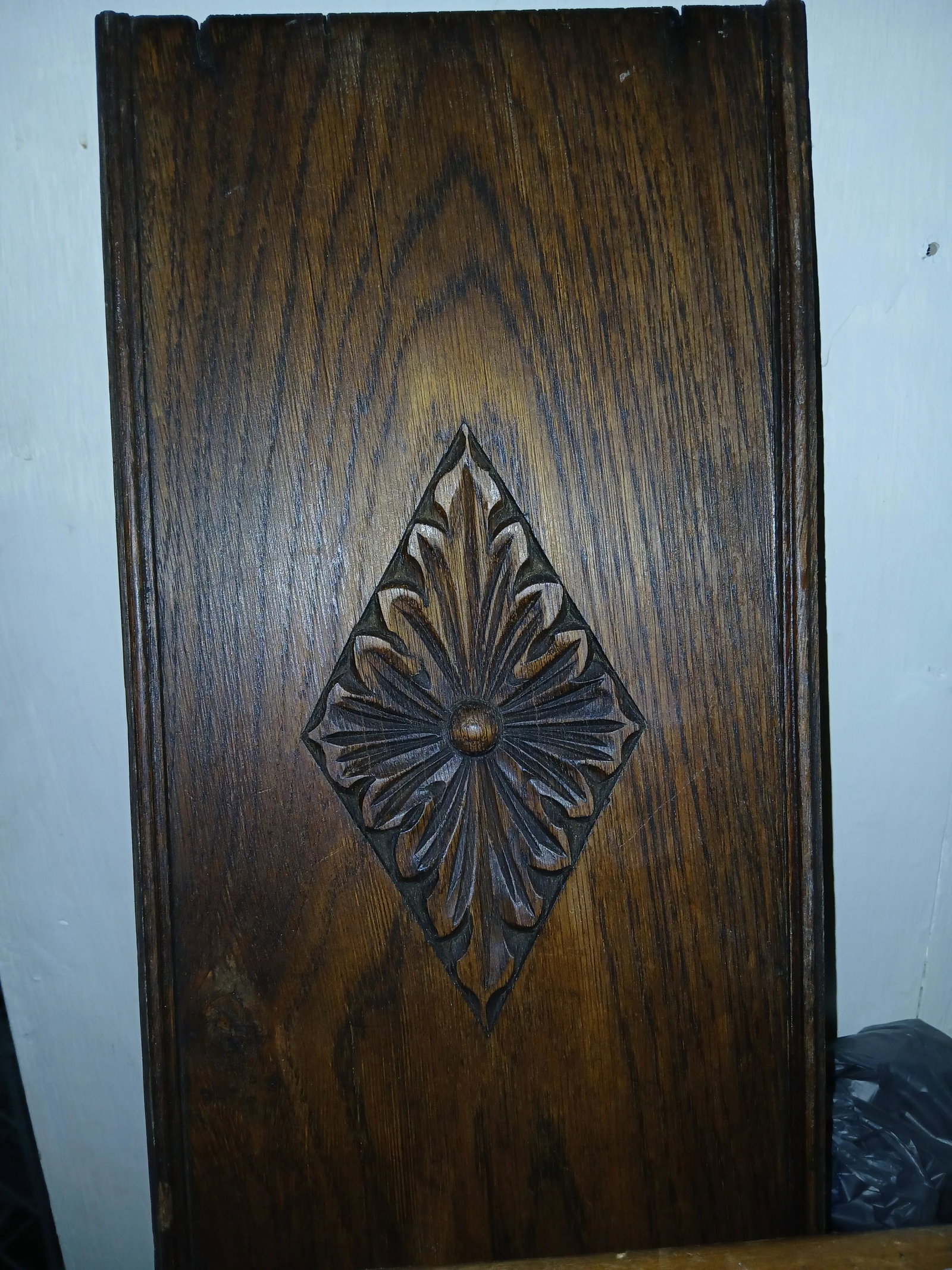 Antique American Hand Carved Oak Wall Art - 2