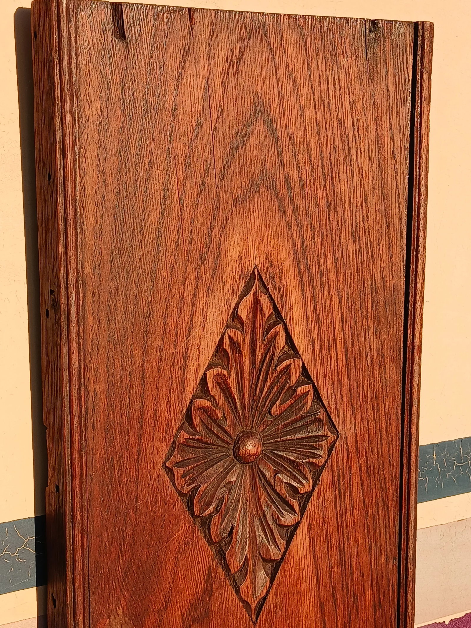 Antique American Hand Carved Oak Wall Art - 3