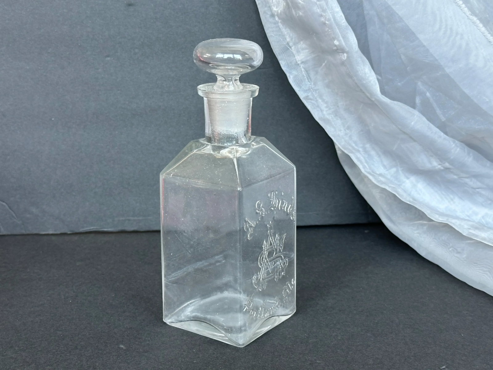 Antique Glass Apothecary Bottle - 3