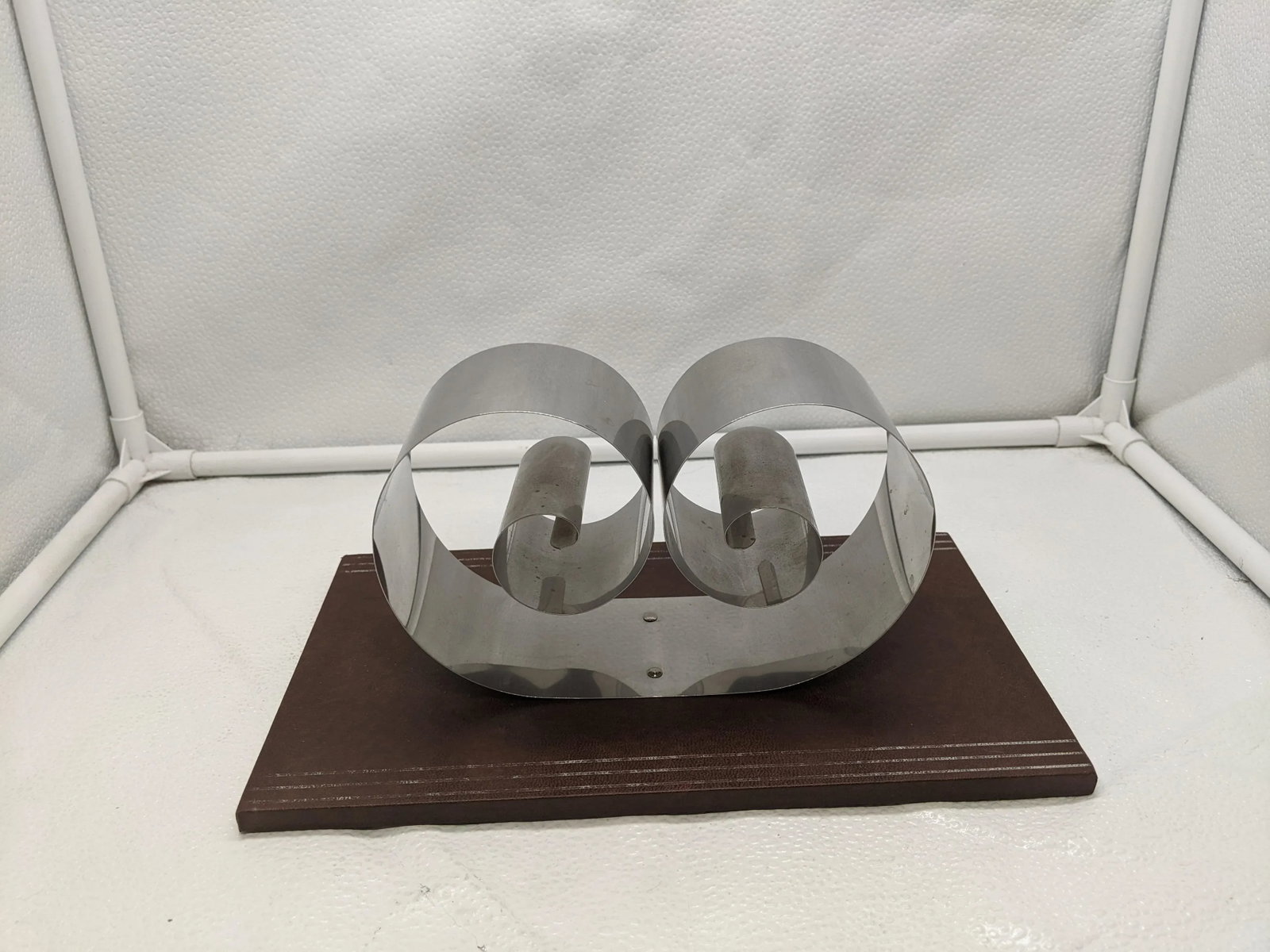 Vintage Art Deco Attributed Revere Fred Farr Mid-Century Modern Chrome Coil Bookend - 4