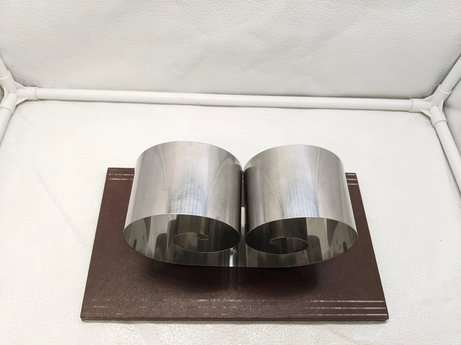 Vintage Art Deco Attributed Revere Fred Farr Mid-Century Modern Chrome Coil Bookend - 5