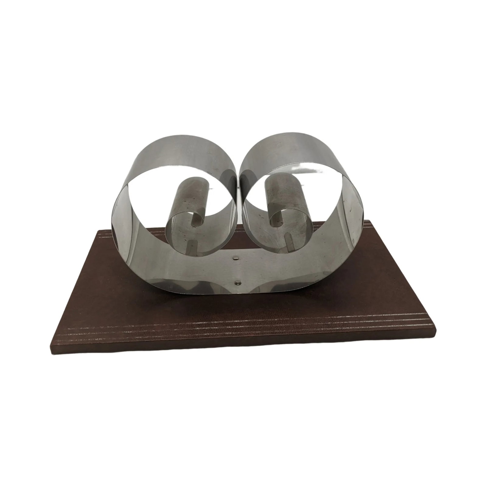 Vintage Art Deco Attributed Revere Fred Farr Mid-Century Modern Chrome Coil Bookend - 6